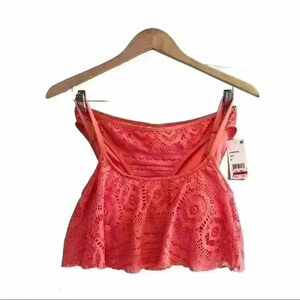 🌈 6/$60 NWT Kenneth Cole Bikini Crochet Adjustable Straps High Cut Melon Medium